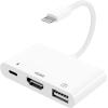 Lighting to Digital AV OTG Adapter Lighting to HDMI USB Adapter Sync Screen HDMI connector with 4K HDMI and USB 3.0 and charging port