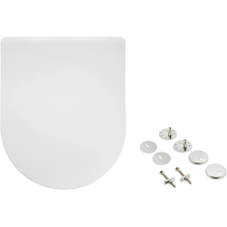 Amazon Basics D-förmiger Harnstoff-Toilettensitz, matte Oberfläche, 36,5 x 43 cm