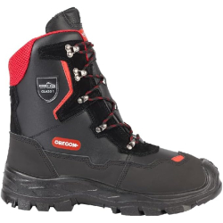 Oregon Yukon Botas de protección contra cortes de motosierra Clase 1 Cuero Impermeable Antiestático Puntera de acero Botas de trabajo de seguridad Talla 41 (7 UK, 8 US)