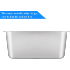 ASelected 304 Stainless Steel Tazón Rectangular Grande de 10 Litros para Mezclar en el Lavavajillas Sin Plástico 33 x 24 x 15 cm
