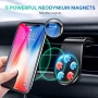 RUJUE Mount Magnetic Car Phone Holder Mini Air Vent Mount Cell Phone GPS Smartphone Holder Stand Fit for iPhone 11 Pro 8 7 6 Samsung (Color: Black)