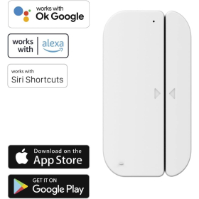 Hama WiFi дверний/віконний контакт (без концентратора, магнітний контактний датчик, сповіщення мобільного телефону, 2,4 ГГц, безкоштовний додаток, живлення від акумулятора), WiFi віконна/дверна сигналізація