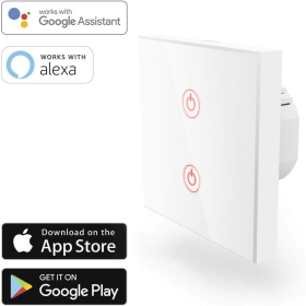 Нама | Умный Wi-Fi и сенсорный переключатель, совместимость с Alexa/Google Home, таймер, управление приложениями, белый цвет [класс энергоэффективности A+]