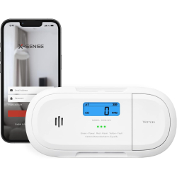 X-Sense WiFi Smart Carbon Monoxide Detector, Real-time mobile alerts with X-Sense Home Security App, Replaceable Battery, Bracketless Design, XC04-WX