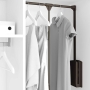 EMUCA Folding wardrobe rail – tilting coat hanger with adjustable width from 600-830 mm, mocha colour