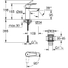 GROHE QUICKFIX Start - mezclador monomando de lavabo (ahorro de agua, tamaño S, incl. herramienta de instalación 3 en 1, fijación rápida), cromado
