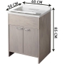 Compact washbasin with base cabinet Negrari 9002KR