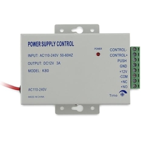 Professional power supply for door access control, 110-240 V AC input with 12 V/3 A DC output