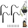 TOKERD Set of 4 Plant Holders Iron Wall Hooks