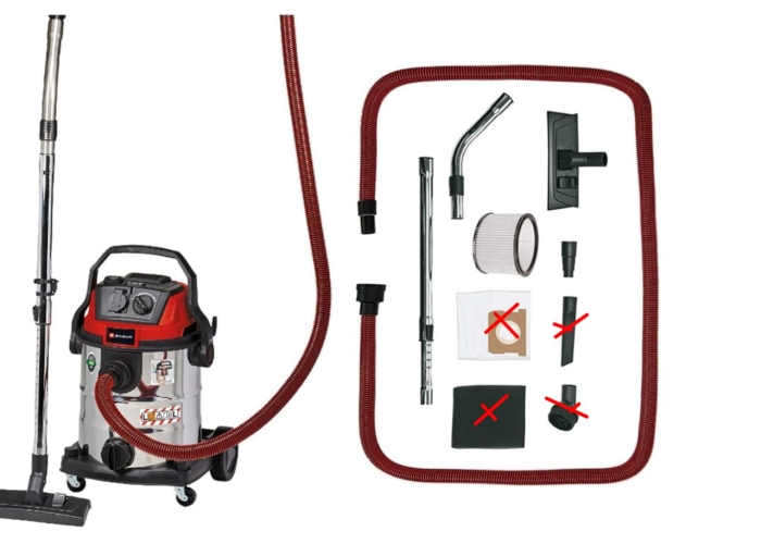 Aspiradora en seco y húmedo Einhell TE-VC 2025 SACL (aspiradora de tamaño L para partículas de polvo con valores OEL > 1 mg/m³, depósito de acero inoxidable de 25 L, limpieza de filtro, toma de corriente, incluye boquillas y filtro) Aspiradora en seco y húmedo Einhell TE-VC 2025 SACL (aspiradora de tamaño L para partículas de polvo con valores OEL > 1 mg/m³, depósito de acero inoxidable de 25 L, limpieza de filtro, toma de corriente, incluye boquillas y filtro)