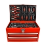 Caja de herramientas de tres piezas con herramientas BRÜDER MANNESMANN, 155 piezas