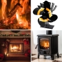 Fireplace fan, Fireplace fan for stove, Stove fan without electricity, Heat-operated stove fan with 4 blades