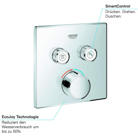 Grohe SmartControl - Eckige Armatur mit 2 Ausläufen, Farbe Chrom (Ref.29148000)