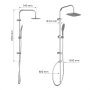 EISL shower set EASY FRESH, shower system without tap 2 in 1 with large rain shower (250 x 200 mm) and hand shower, chrome DX12006