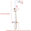 QJUZO Duschset Duschsäule Wasserhahn Regendusche Duscharmatur Duschkopf Duschsystem inkl Handbrause Shower Set Höhenverstellbar