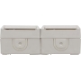 REV AquaForm, double socket outlet damp-proof socket outlet, IP44, single-pole, surface-mounted, white