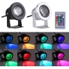 Qiilu 10W 12V RGB світлодіодне підводне освітлення ставок акваріум лампа IP68 водонепроникний для яхт морських човнів (чорний)