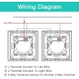 BSEED Touch-Lichtschalter, 1 Gang 2-Wege-Lichtschalter aus gehärtetem Glas mit LED-Anzeige, weißer berührungsempfindlicher Lichtschalter, kein Neutralleiter