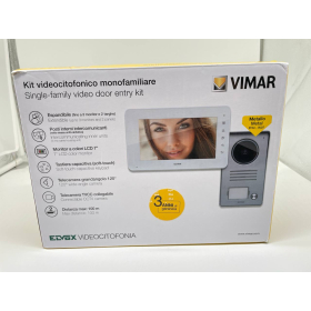 Sistema de videoportero Vimar K40910 de montaje en superficie con teclado LCD capacitivo de 7", intercomunicador de audio/video, juego de 2