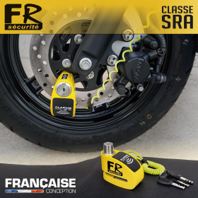 Dispositivo antirrobo para motocicletas FR Security FR410Y SRA, alarma de 120 dB, protección antitaladro.