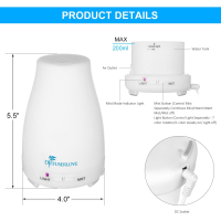 Diffuserlove Humidifier Essential Oils Diffuser Remote Control Aroma Diffuser Ultrasonic Essential Oils Snow Humidifier Silent Whisper with 7 Color Lamps