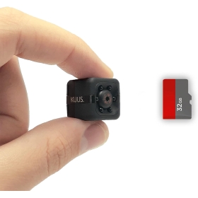 KUUS mini surveillance camera. C1 2.3 cm with night vision and motion detection