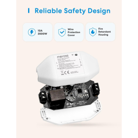 Meross Universal Smart Switch, 10A DIY Smart Switch kompatibel mit Alexa, Google Home und SmartThings, WiFi-Schalter mit Sprachsteuerung
