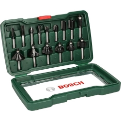 Bosch 15tlg. Hartmetall Fräser Set (für Holz, Ø-Schaft 8 mm