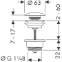 Сливной набор hansgrohe push-open для умывальников и биде с переливом