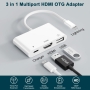 Lighting to Digital AV OTG Adapter Lighting to HDMI USB Adapter Sync Screen HDMI-Konnektor mit 4K HDMI und USB 3.0 und Ladeanschluss
