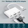 Lighting to Digital AV OTG Adapter Lighting to HDMI USB Adapter Sync Screen HDMI connector with 4K HDMI and USB 3.0 and charging port