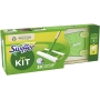 Swiffer Floor Mop Starter Kit, Absorbs 3x more dust and hair and keeps it in place, 1 floor mop + 2 dry floor cloths