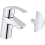 GROHE Eurosmart | Badarmatur - Waschtischarmatur | mit Zugstange, S-Size | 32926002, Silber, Chrom