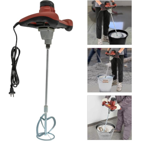Mezcladora de mortero, agitador 1600 W, 0-720 rpm, con varilla de 60 cm, 2 escobillas de carbón, 2 llaves - hormigonera para hormigón, cemento, placas de yeso, estiércol líquido, pintura