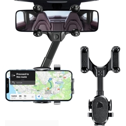 Автомобільний тримач для телефону, обертається на 360° і висувається, універсальний, можна використовувати в автомобільних дзеркалах заднього виду, сумісний з iPhone, Xiaomi, Redmi, Huawei, Galaxy