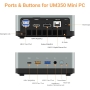 MINIS FORUM UM350 Mini PC AMD Ryzen 5 3550H mit DDR4 16 GB RAM 256 GB PCle SSD 