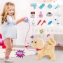 Interactive baby plush toy with walking, barking, tail wagging, singing and repeating functions