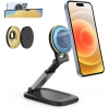 SODI Magnetic Desktop Phone Holder for iPhone 15/14/13/12, Adjustable Foldable Phone Holder for Mag-Safe Charger, Detachable Continuity Camera Mount for Mac