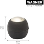 WAGNER wall door stop EGG - diameter Ø 30 x 30 mm, zinc die-cast in stainless steel look, soft stop made of thermoplastic rubber, black, for screwing including mounting material - 15517811