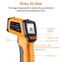 Termómetro infrarrojo digital -50 ℃ ~ 550 ℃ Pistola de temperatura láser sin contacto con pantalla LCD Termómetro infrarrojo para horno de parrilla Emisividad ajustable (no para humanos)