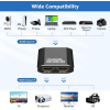 Divisor HDMI de 1 a 2, carcasa de aluminio, 4K UHD 60 Hz, soporte HDCP y 3D, para Xbox, PS4, Roku, Blu-Ray y Apple TV