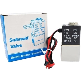 Solenoid valve 12 VDC, 1/4", 1/8", 2 ways