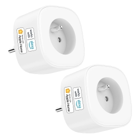 Meross Connected Socket (Typ E), Set mit 2 WLAN-Steckdosen, kompatibel mit Apple HomeKit, Siri, Alexa, Google Home