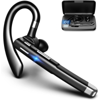 KKPLZZ YYK-520 Bluetooth headset, wireless ONE-ear earphones with battery indicator, charging case