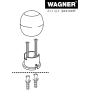 WAGNER Wandtürstopper EGG - Durchmesser Ø 30 x 30 mm, Zinkdruckguss in Edelstahl-Optik, Soft-Anschlag aus thermoplastischem Kautschuk, schwarz, zum Schrauben inklusive Montagematerial - 15517811