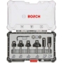 A set of professional router bits from Bosch Professional with 6 parts (for wood, shaft diameter 6 mm, accessories for routing)