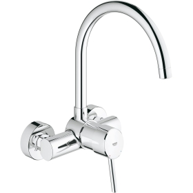 GROHE Concetto - single-lever sink mixer (wall mounting, 360° swivel range, durable surface)