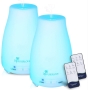 Diffuserlove Remote Control Diffuser Арома Зволожувач 2 Pack Ультразвуковий дифузор ефірних олій з прохолодним туманом і 7-кольоровим світлодіодним автовимкненням для домашньої йоги Office Spa