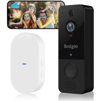 Wireless doorbell with camera and sound, 6400mAh battery, 170° viewing angle, IP66 waterproof