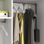 EMUCA Folding wardrobe rail – tilting coat hanger with adjustable width from 600-830 mm, mocha colour